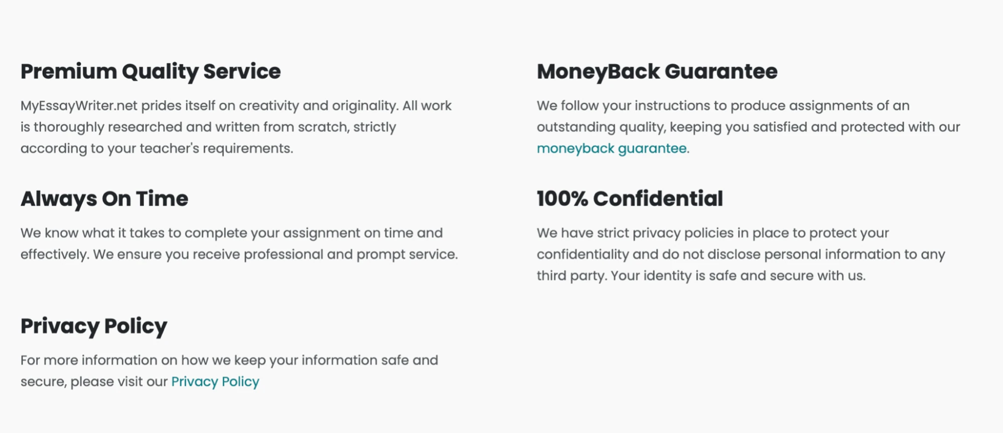 AssignmentGeek guarantees